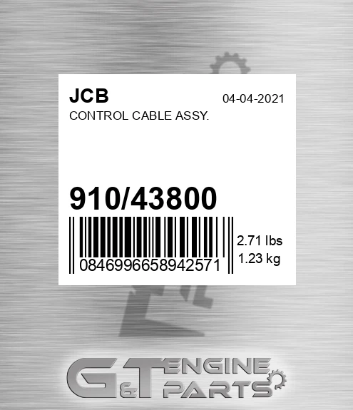 910/43800 Control Cable Assy.