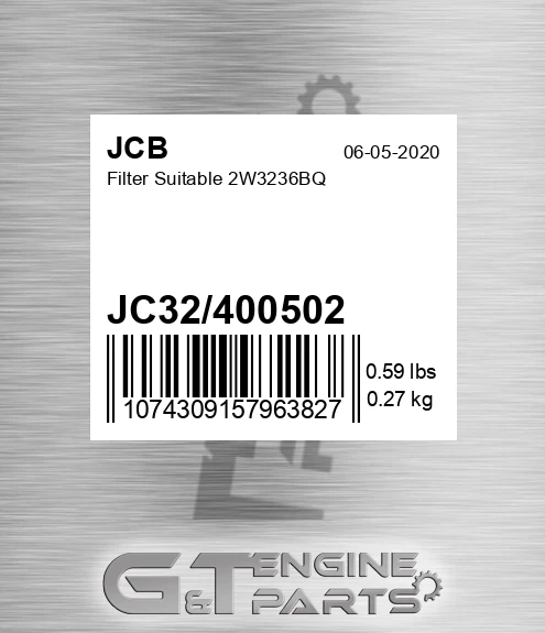 JC32/400502 Filter Suitable 2w3236bq