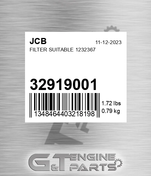 32/919001 Filter Suitable 1232367