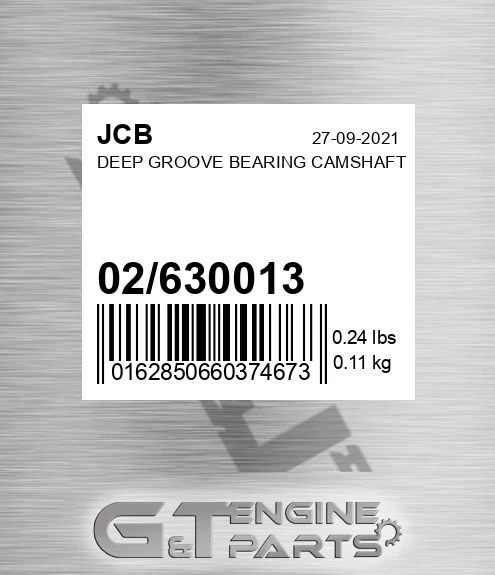 02/630013 Deep Groove Bearing Camshaft for JCB