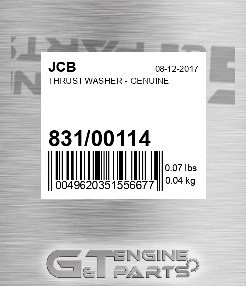 831/00114 Thrust Washer - Genuine