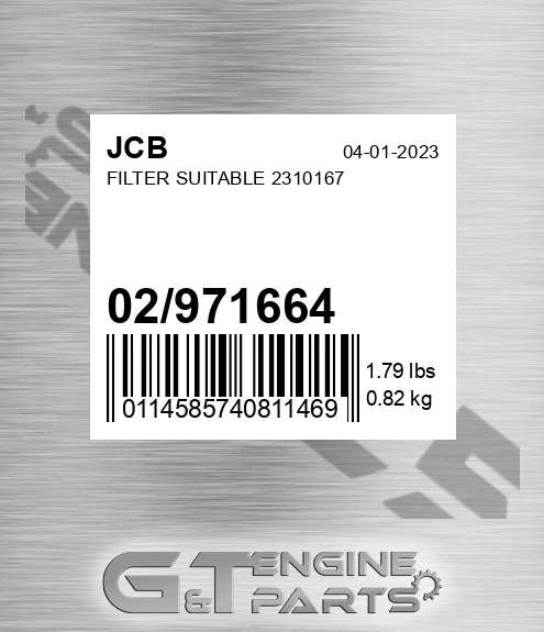 02/971664 Filter Suitable 2310167