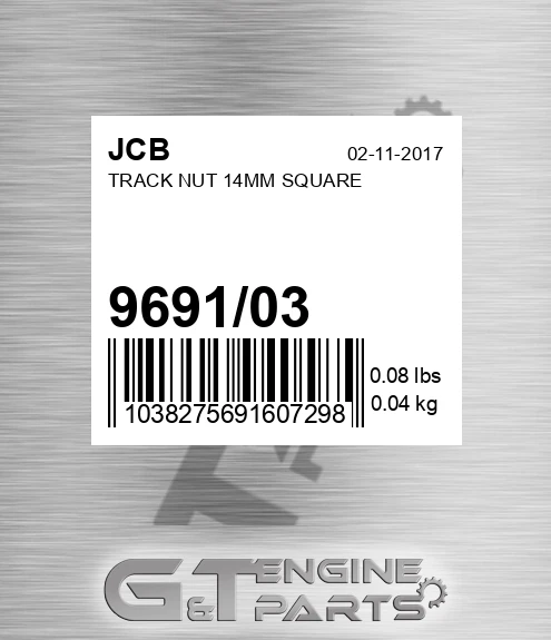 9691/03 Track Nut 14mm Square