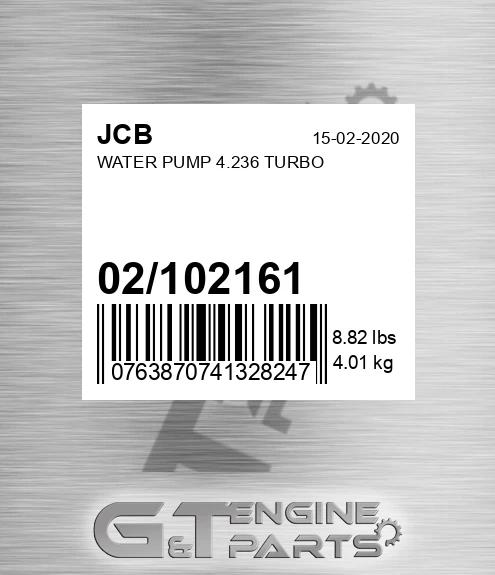 02/102161 Water Pump 4.236 Turbo for JCB