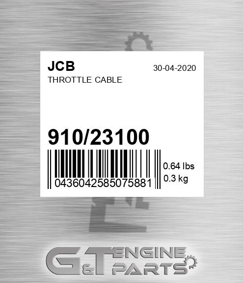 910/23100 Throttle Cable