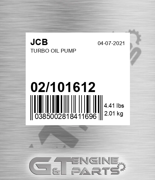 02/101612 Turbo Oil Pump