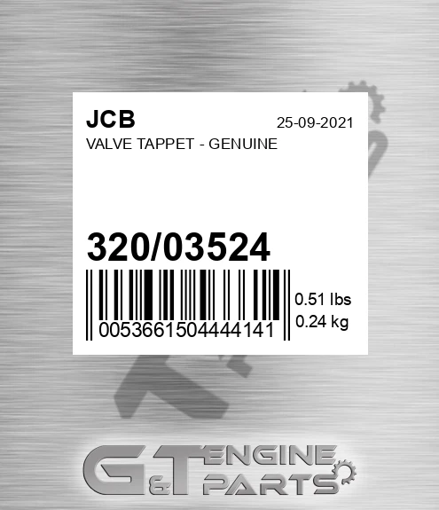 320/03524 Valve Tappet - Genuine