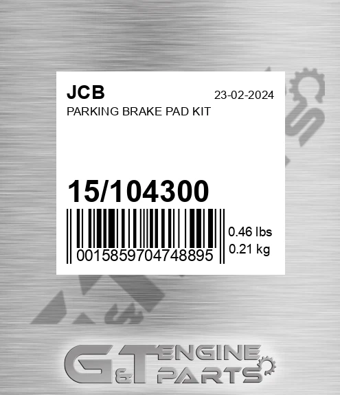 15104300 Parking Brake Pad Kit