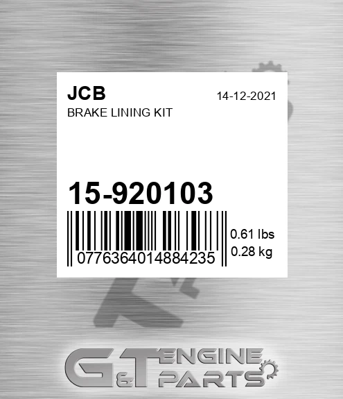 15/920103 Brake Lining Kit