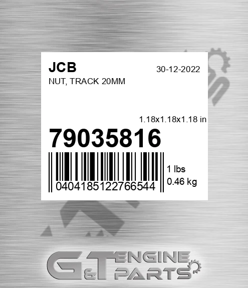 79035816 Nut, Track 20mm