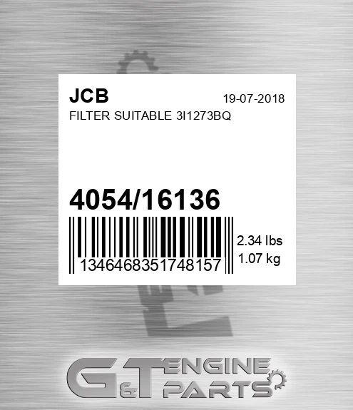 4054/16136 Filter Suitable 3i1273bq