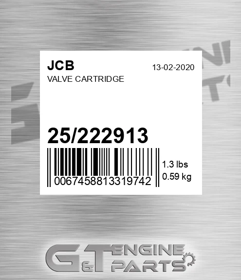 25/222913 Valve Cartridge