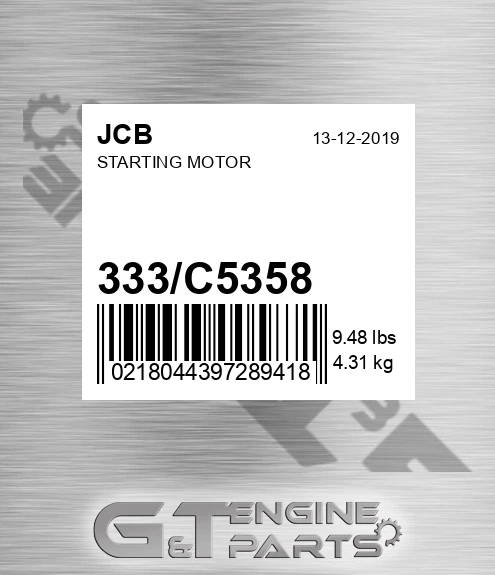 333/C5358 Starting Motor