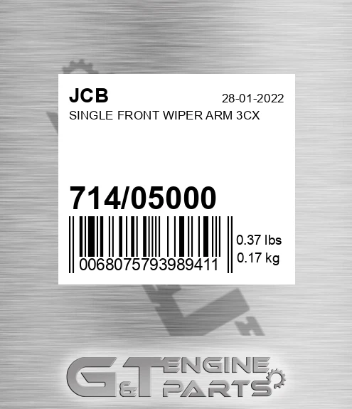 714/05000 Single Front Wiper Arm 3cx