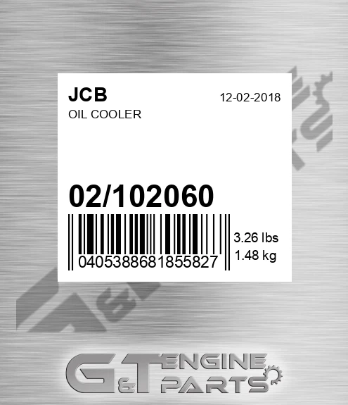 02/102060 Oil Cooler for JCB