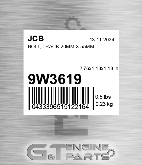 9W3619 Bolt, Track 20mm X 55mm