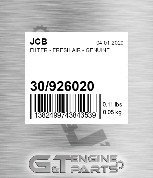 30/926020 Filter - Fresh Air - Genuine