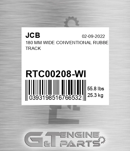 RTC00208-WI 180 Mm Wide Conventional Rubber Track