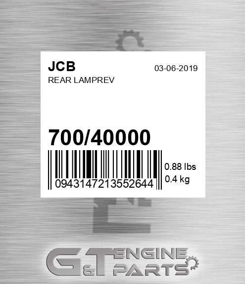700/40000 Rear Lamprev