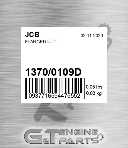 1370/0109D Flanged Nut