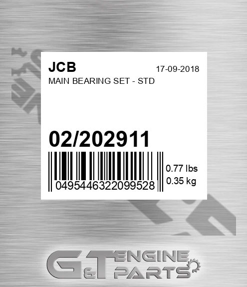 02/202911 Main Bearing Set - Std