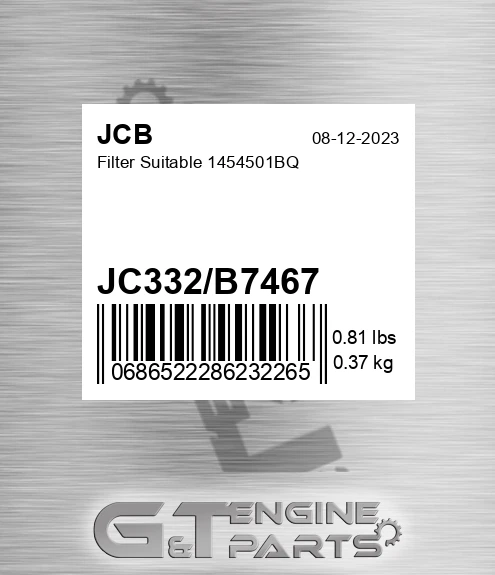 JC332-B7467 Filter Suitable 1454501bq