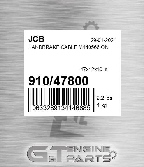 910/47800 Handbrake Cable M440566 On