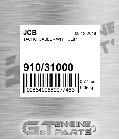 910/31000 Tacho Cable - With Clip