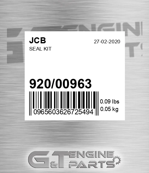 920/00963 Seal Kit