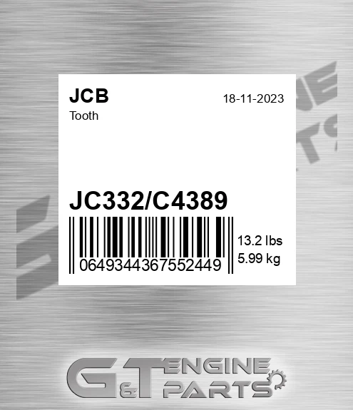 JC332-C4389 Tooth for JCB