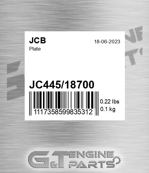 JC445/18700 Plate