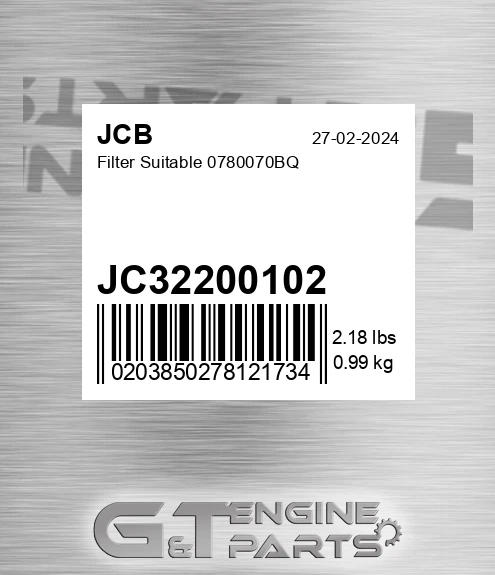 JC32-200102 Filter Suitable 0780070bq