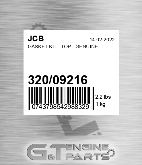 320/09216 Gasket Kit - Top - Genuine