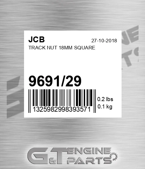9691/29 Track Nut 18mm Square