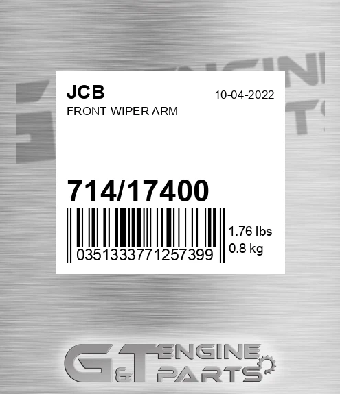 714/17400 Front Wiper Arm