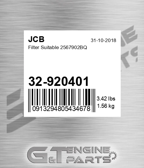32-920401 Filter Suitable 2567902bq