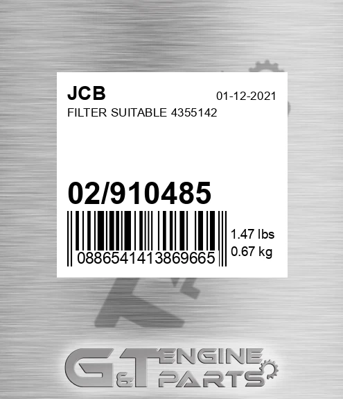 02/910485 Filter Suitable 4355142