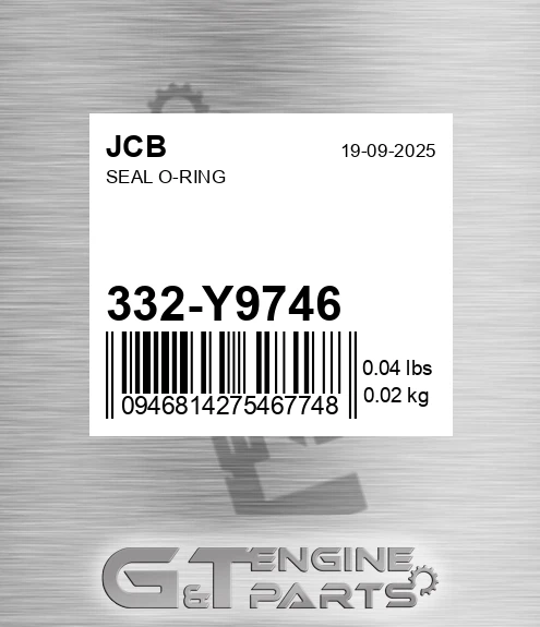 332/Y9746 Seal O-ring