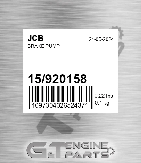 15/920158 Brake Pump for JCB
