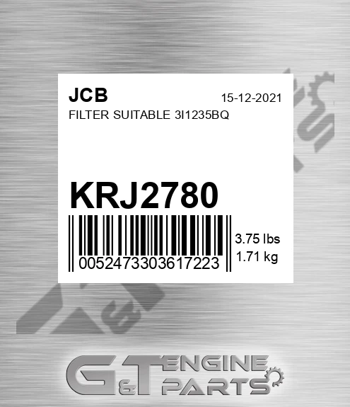 KRJ2780 JCB Filter Suitable 3i1235bq