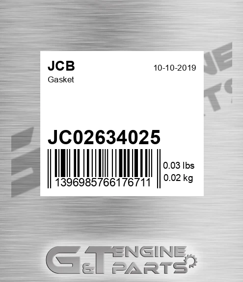 JC02634025 Gasket for JCB
