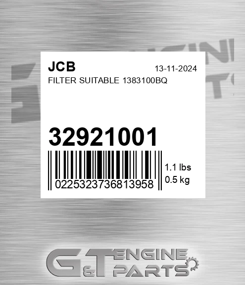 32/921001 Filter Suitable 1383100bq