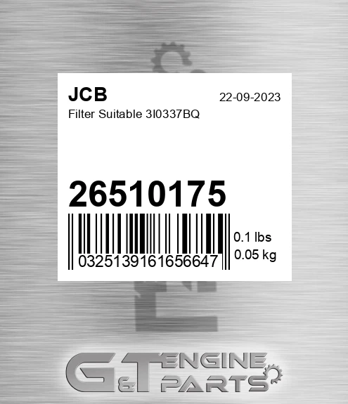 26510175 Filter Suitable 3i0337bq