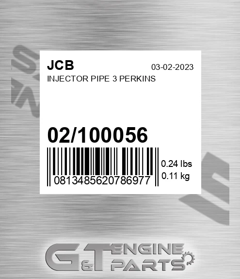 02/100056 Injector Pipe 3 Perkins