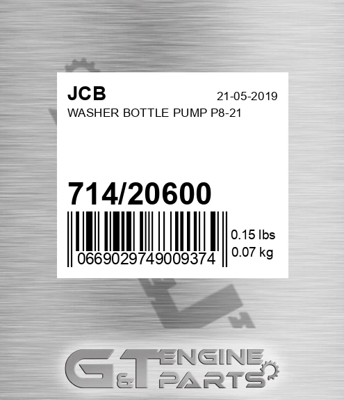714/20600 Washer Bottle Pump P8-21