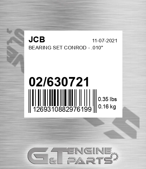 02/630721 Bearing Set Conrod - .010''