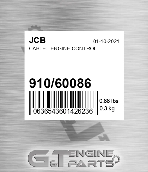 910/60086 Cable - Engine Control