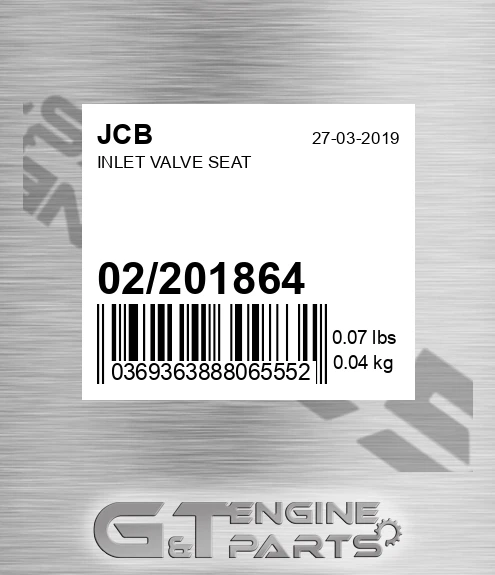 02/201864 Inlet Valve Seat