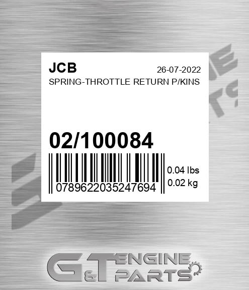 02/100084 Spring-throttle Return P/kins