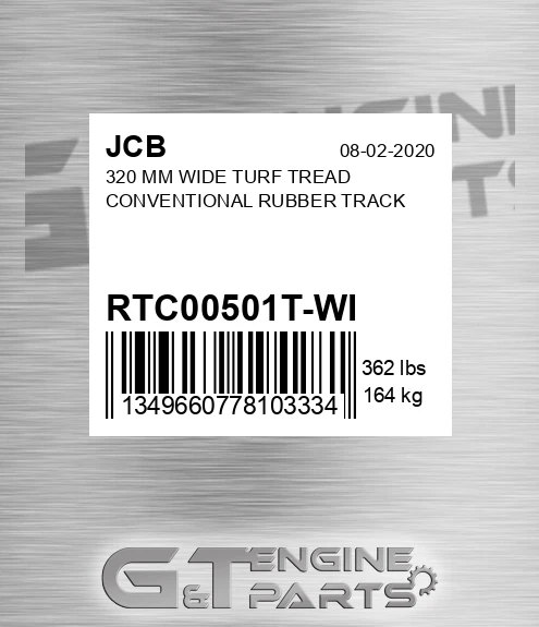 RTC00501T-WI 320 Mm Wide Turf Tread Conventional Rubber Track
